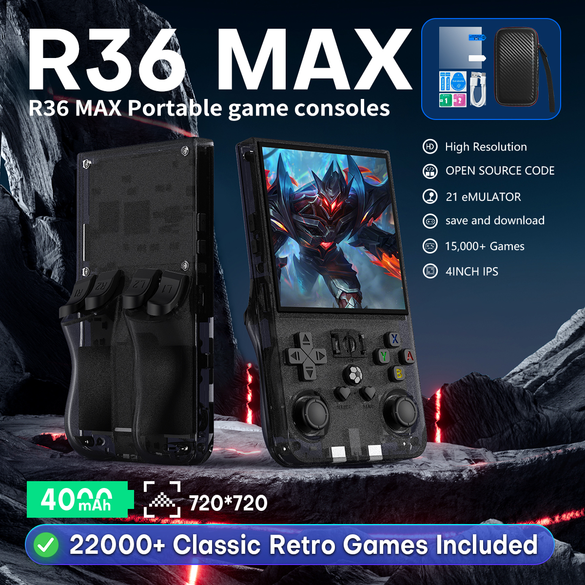 Gaming Console All In One - Open Source R36MAX Portable Video Game