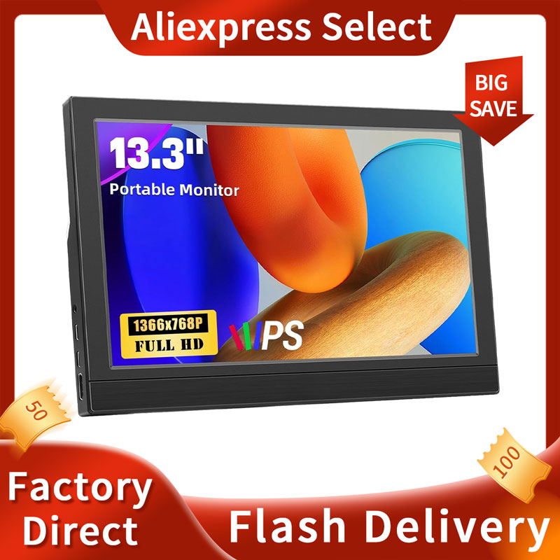 Gaming Console Connect With Phone - Portable Monitor 13.3Inch LED External Monitor
