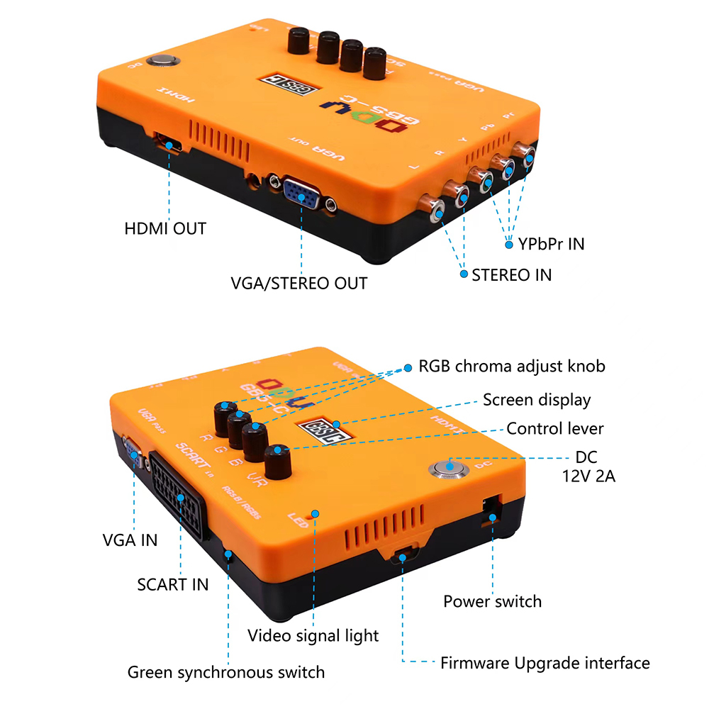 Gaming Console Station - ODV-GBS-C Component/VGA/Scart to VGA/HDMI-Compatible Scan Converter