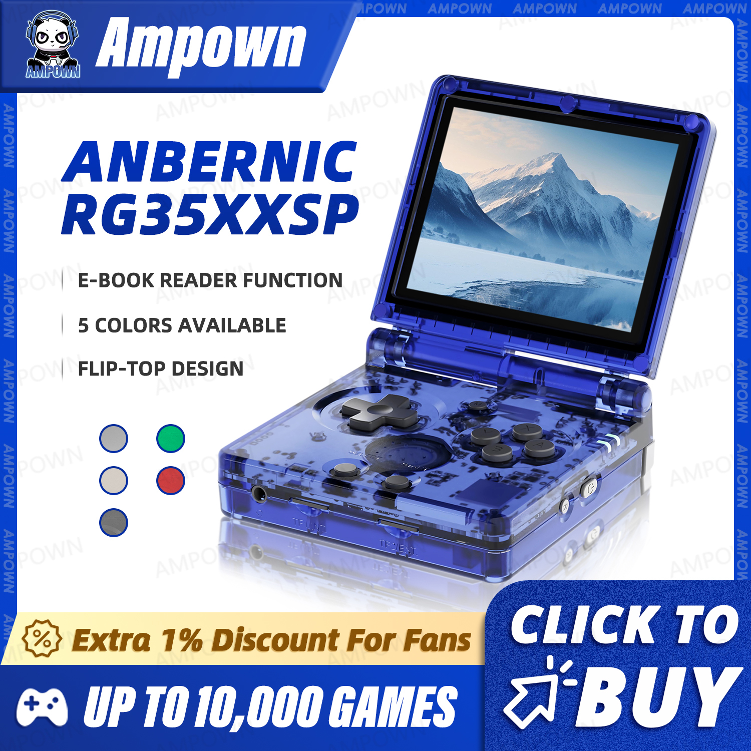 Gaming Console All In One - ANBERNIC RG35XXSP Flip Game Console 3.5''