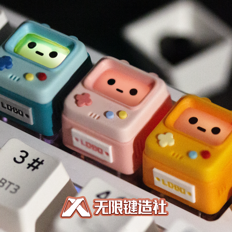Gaming Console With Keyboard - Retro gaming console translucent keycaps personalized