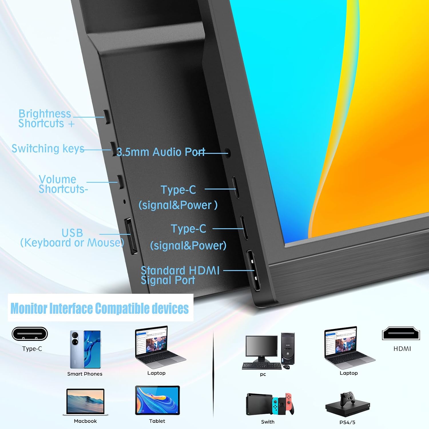 Portable Monitor 13.3Inch LED  – Gaming Console Connect With Phone recenzja i cena